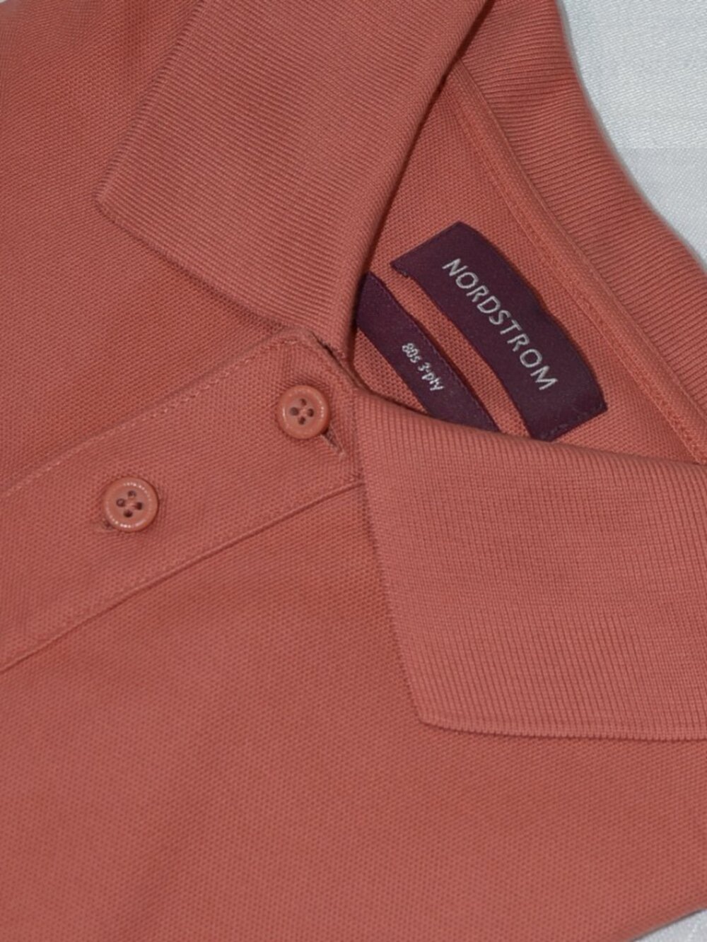 Nordstrom 3-Ply 100% Cotton Polo Shirt -- Coral -- Size XL - Picture 7 of 7